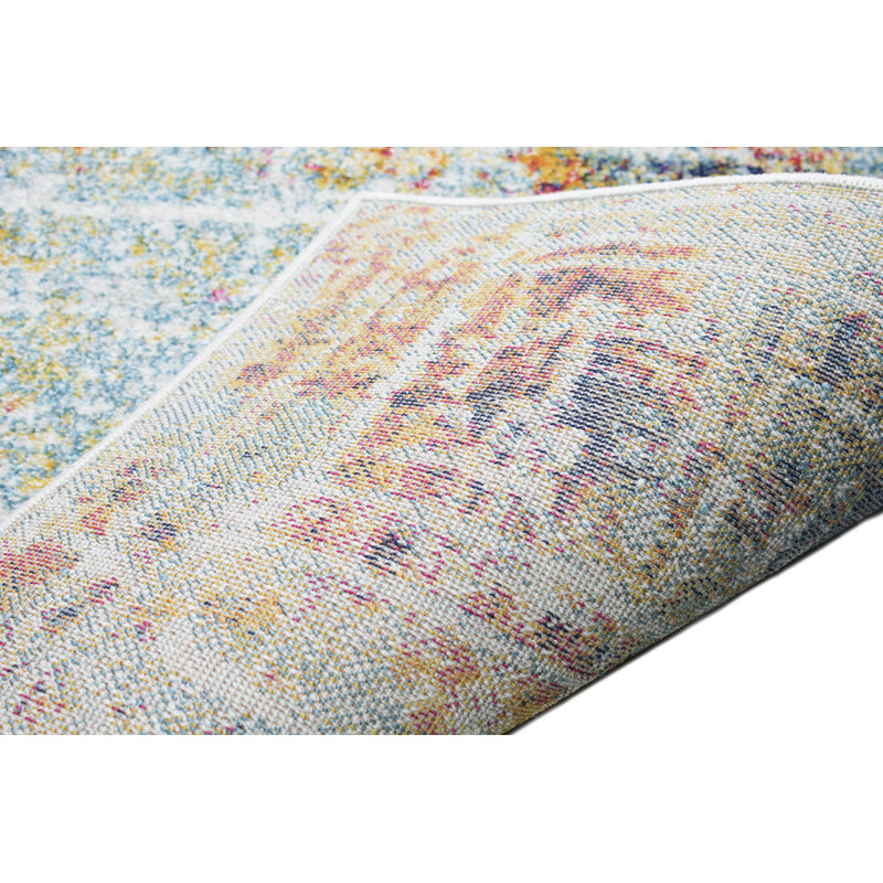 Tranquil Multicolor Abstract 4' x 6' Washable Synthetic Rug