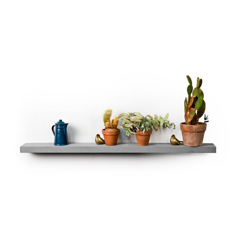 Urban Brutalist XL Concrete Floating Shelf, 47" Grey
