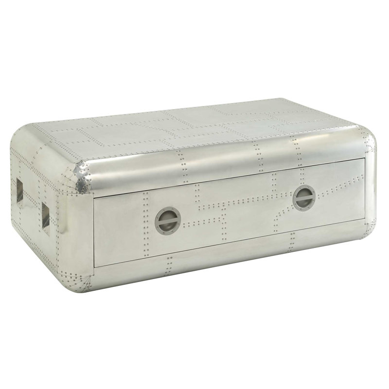 Brancaster Aluminum Rectangular Coffee Table with Storage
