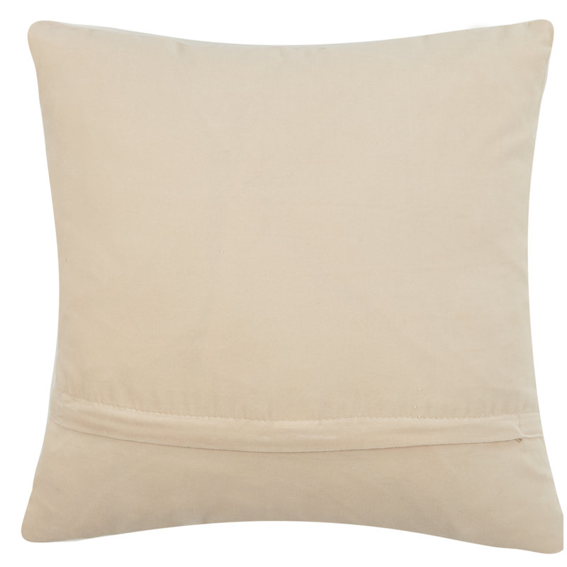 Plush Modern Summer Hook Square Throw Pillow, 14" Multi-Color Cotton