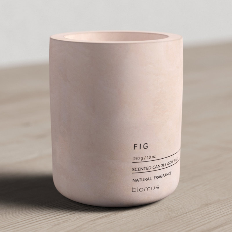 Lavender & White Soy Scented Candle in Concrete Jar, 10 oz
