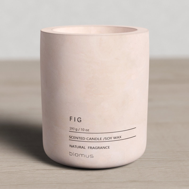 Lavender & White Soy Scented Candle in Concrete Jar, 10 oz