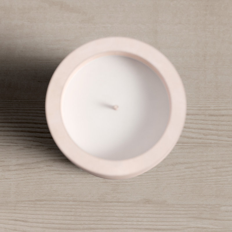 Lavender & White Soy Scented Candle in Concrete Jar, 10 oz