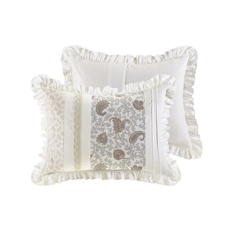 Blush Queen Cotton Reversible Comforter Set with Decorative Pillows