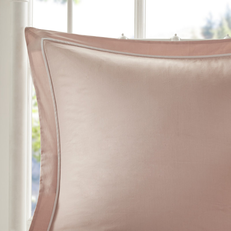 Blush Queen Cotton Reversible Comforter Set with Decorative Pillows