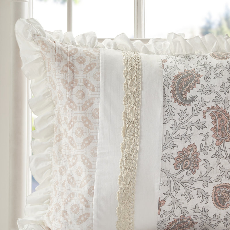 Blush Queen Cotton Reversible Comforter Set with Decorative Pillows