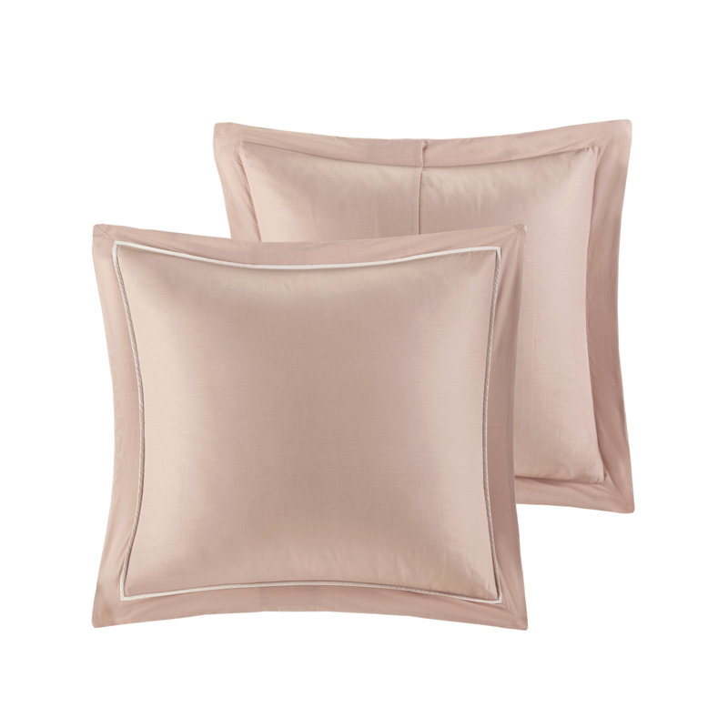 Blush Queen Cotton Reversible Comforter Set with Decorative Pillows