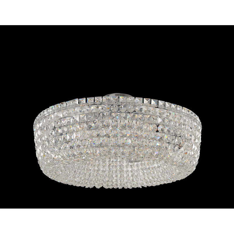 Cesano 24" Chrome Crystal Drum LED Flush Mount