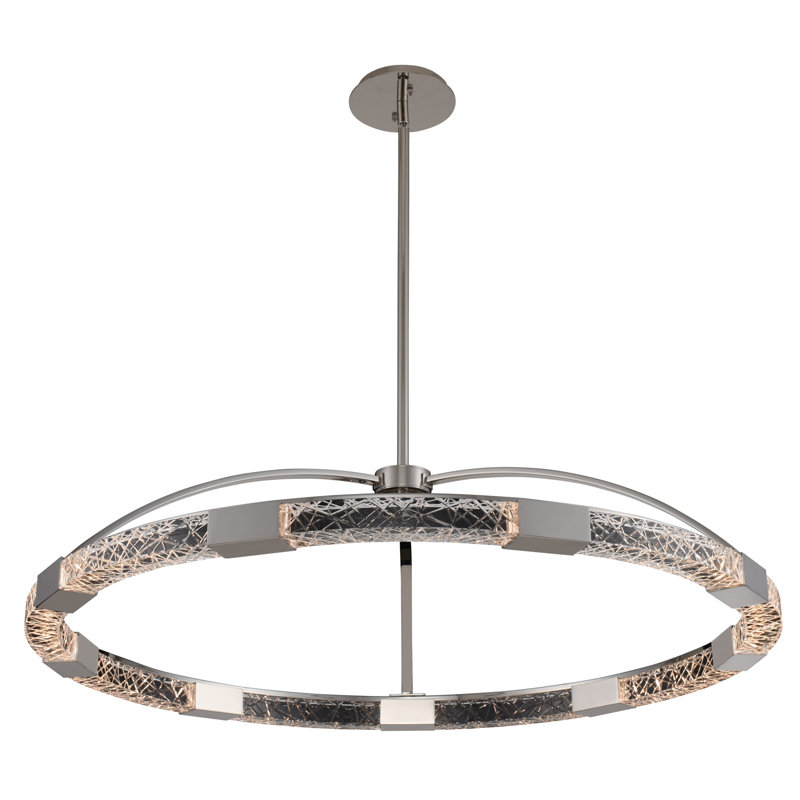 Athena 43" Polished Nickel Crystal LED Pendant Light