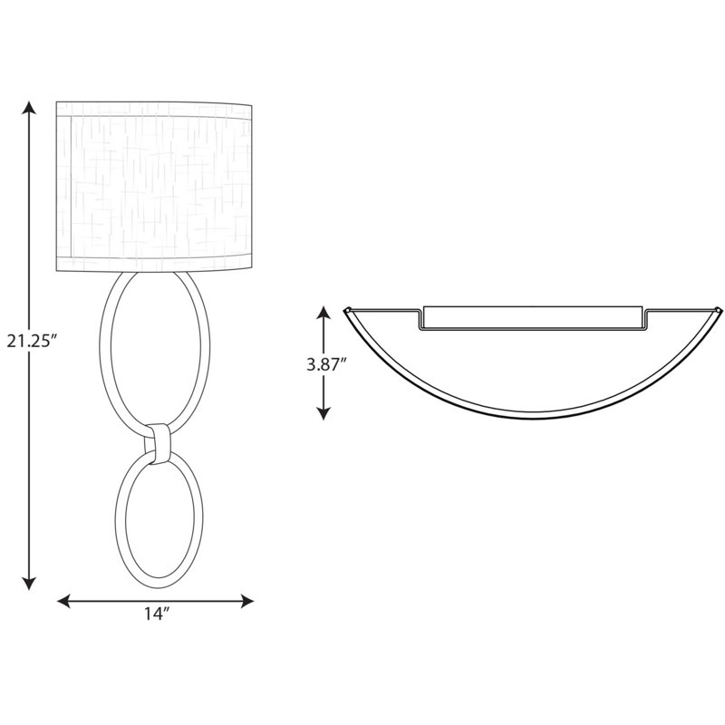 Brushed Bronze Circular Wall Sconce with Linen Shade