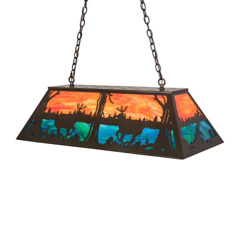 Timeless Bronze 6-Light Glass Island Pendant