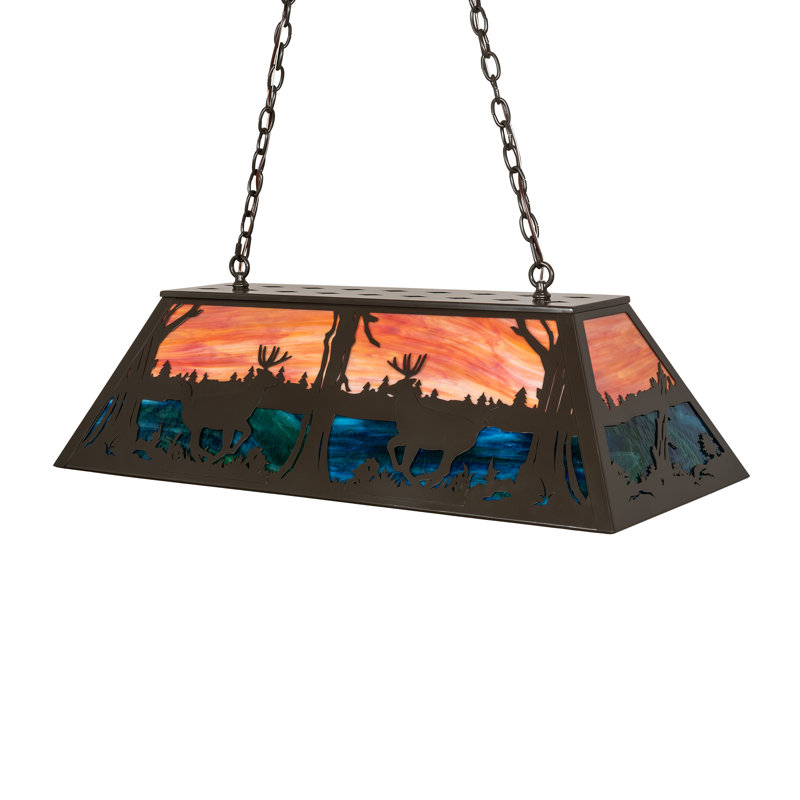 Timeless Bronze 6-Light Glass Island Pendant
