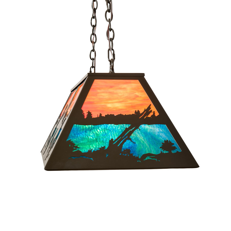 Timeless Bronze 6-Light Glass Island Pendant