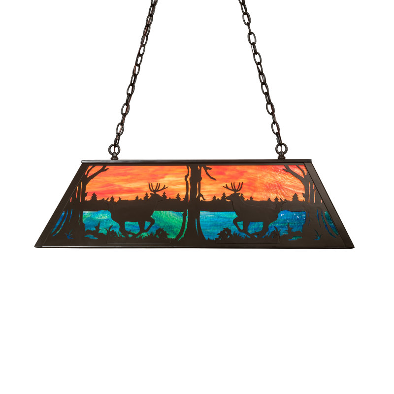 Timeless Bronze 6-Light Glass Island Pendant