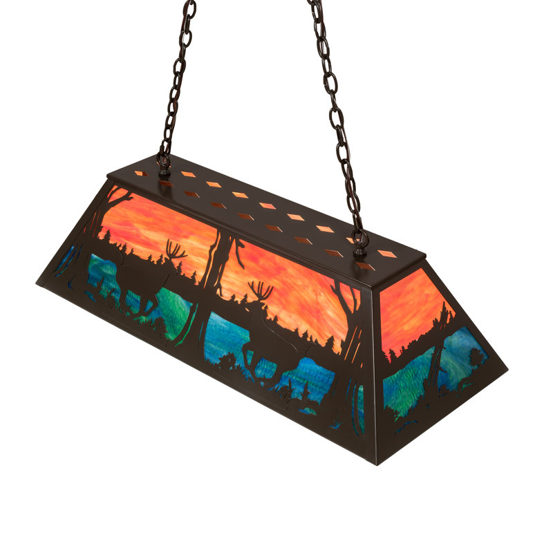 Timeless Bronze 6-Light Glass Island Pendant