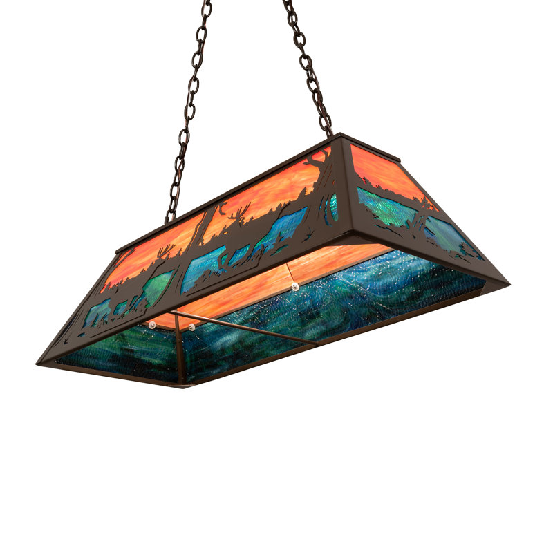 Timeless Bronze 6-Light Glass Island Pendant