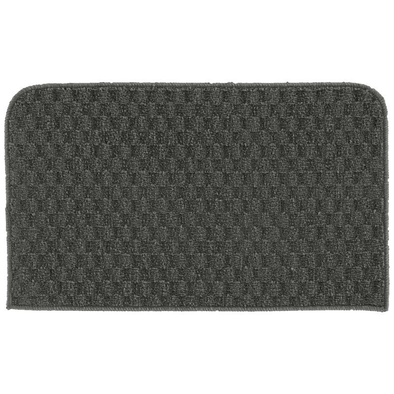 Cinder Gray 24" x 40" Square Tufted Synthetic Kitchen Mat