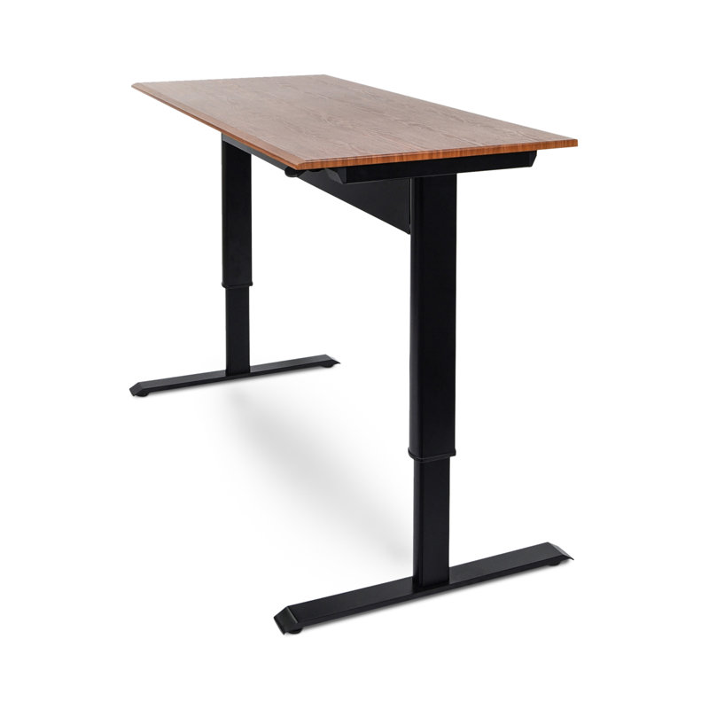 Niagara 48" Teak Finish Adjustable Height Standing Desk with Power Outlet