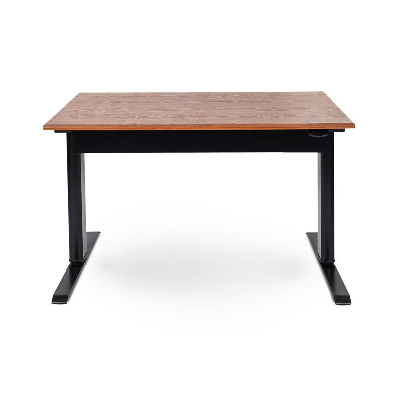 Niagara 48" Teak Finish Adjustable Height Standing Desk with Power Outlet
