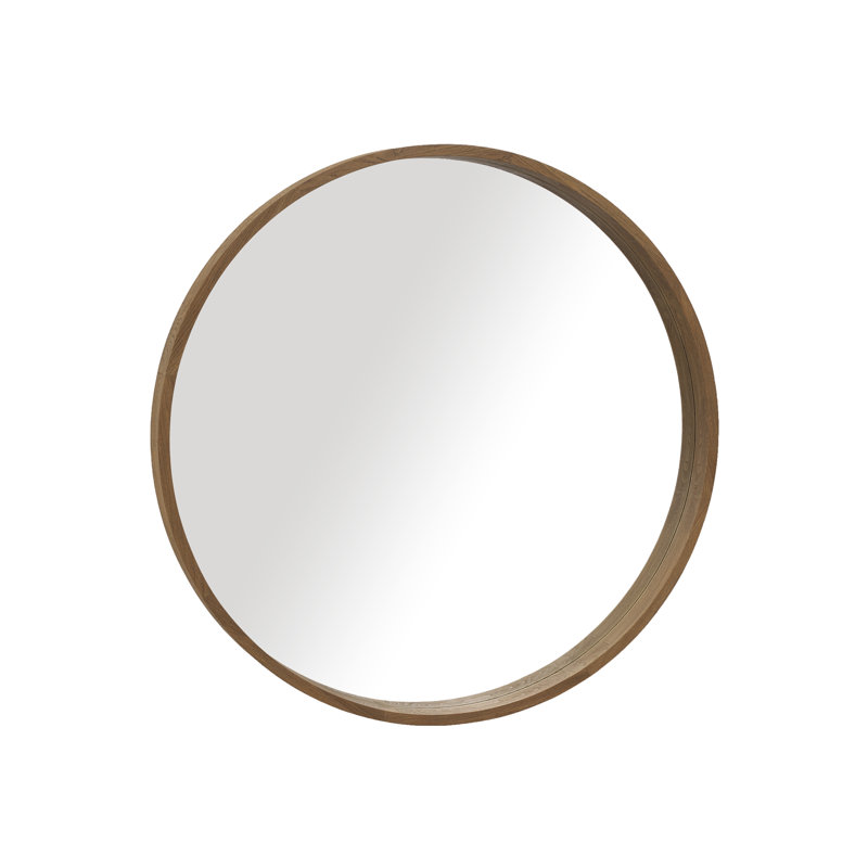 Capri Praline Solid Teak Round 48" Wall Mirror