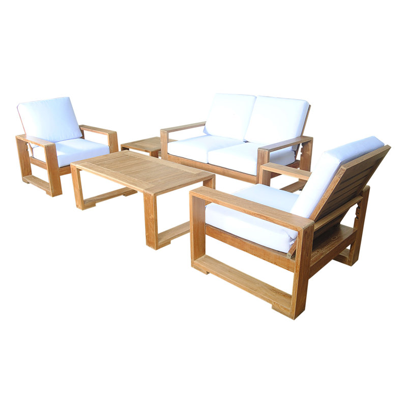 Capistrano Natural Teak 5-Piece Outdoor Conversation Set