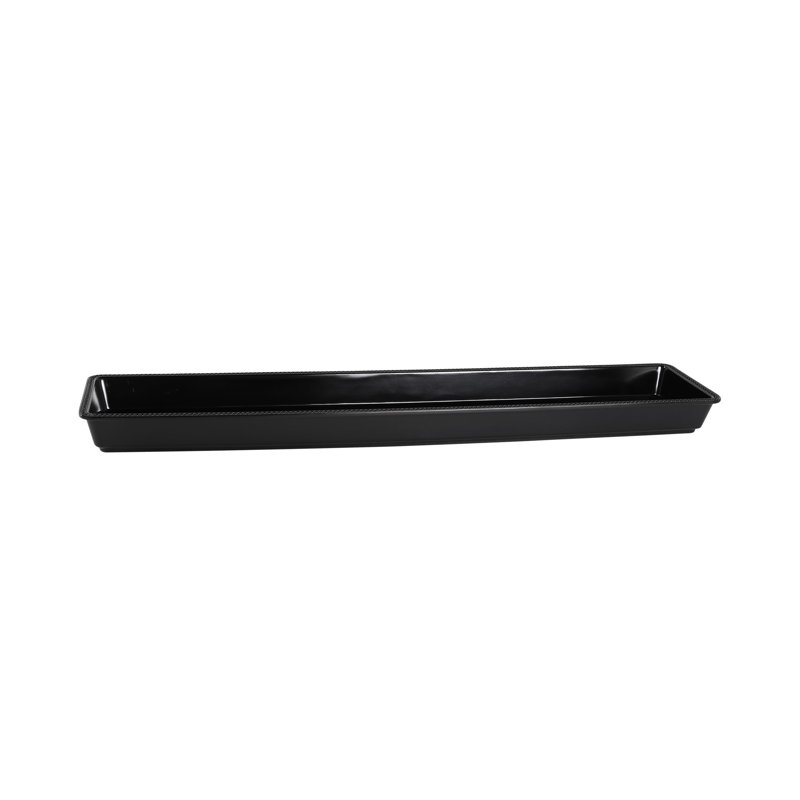Chic Beaded Edge Black Melamine Serving Tray, 15"L x 8"W