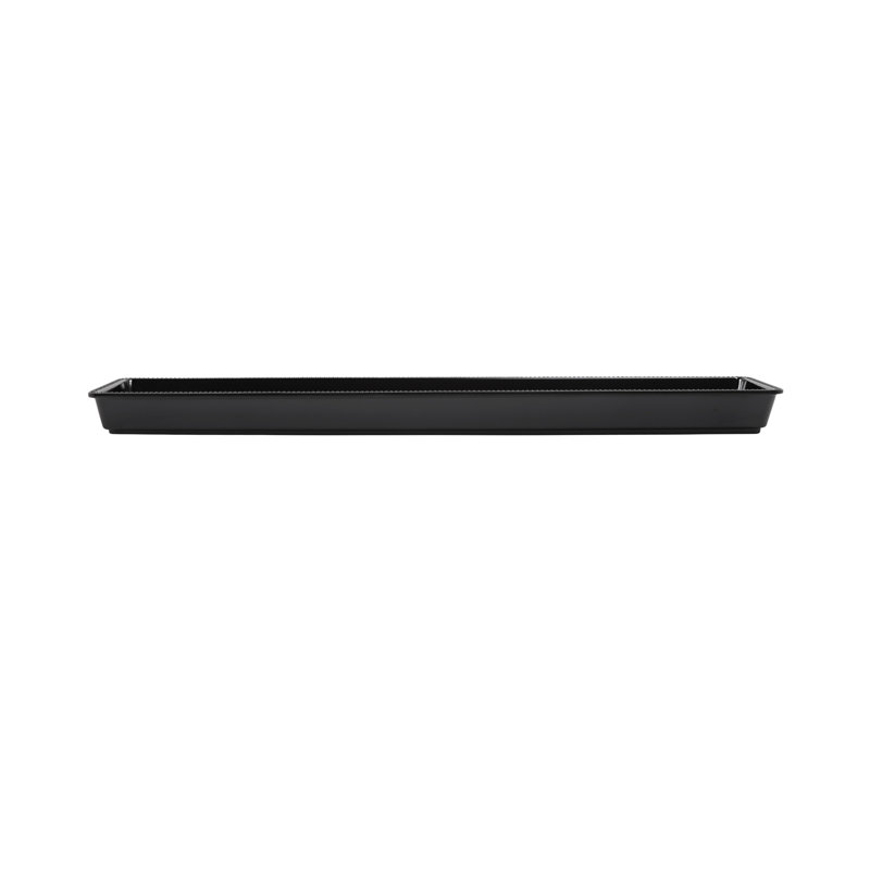 Chic Beaded Edge Black Melamine Serving Tray, 15"L x 8"W