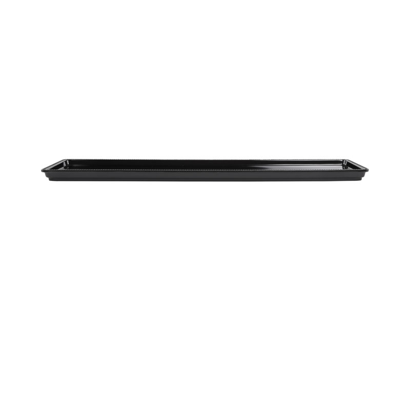 Chic Beaded Edge Black Melamine Serving Tray, 15"L x 8"W