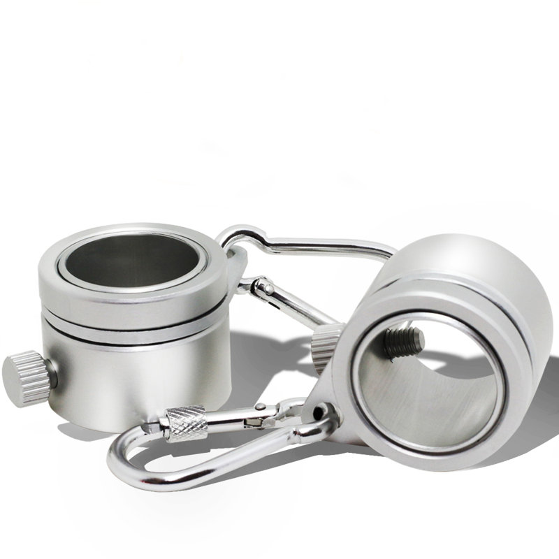 Silver Aluminum 1 Inch Flagpole Mounting Rings with Carabiners
