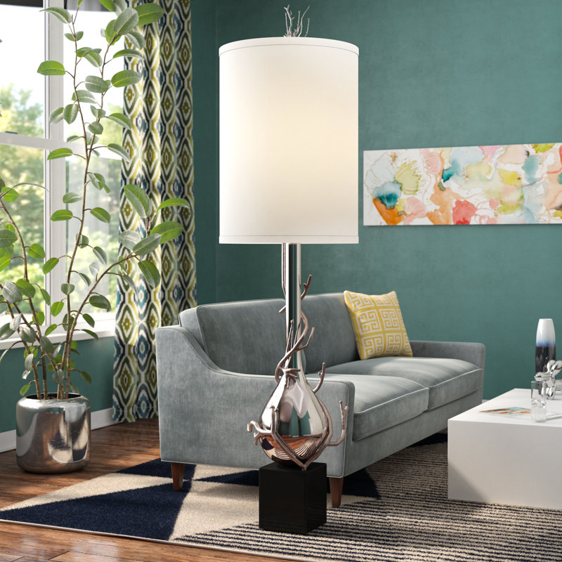 Edison Adjustable Nickel 2-Light Floor Lamp