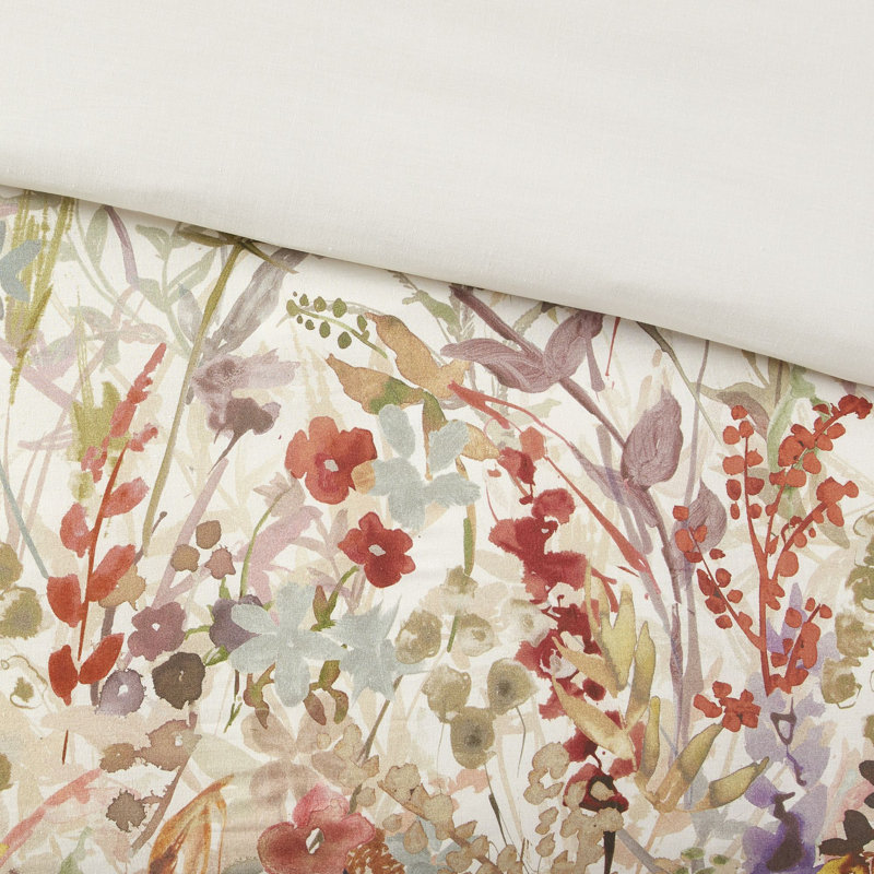 Mariana King Red Cotton 7-Piece Floral Comforter Set