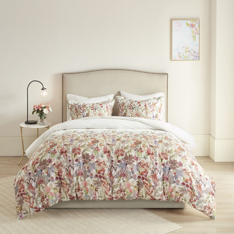 Mariana Full/Queen Multicolor Cotton Floral Duvet Cover Set