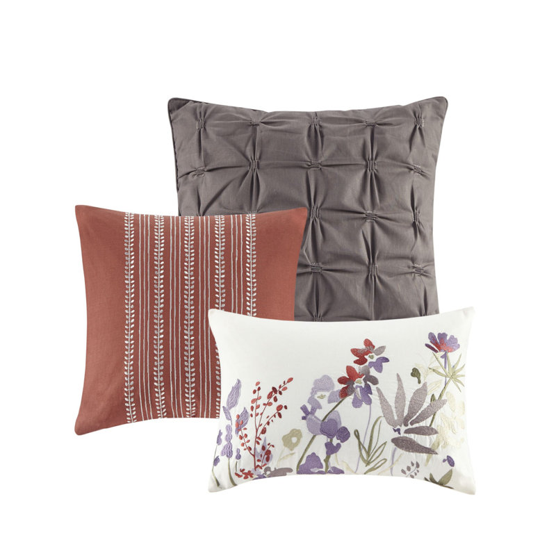 California King Red Cotton 7-Piece Comforter Set