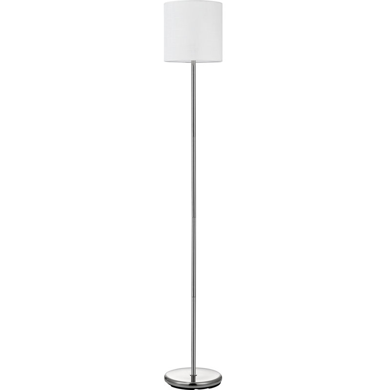 Elegant Nickel Finish 65'' LED Floor Lamp with White Linen Shade