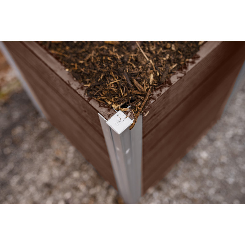 Urbana 22" Espresso Brown Embossed Vinyl Cube Planter