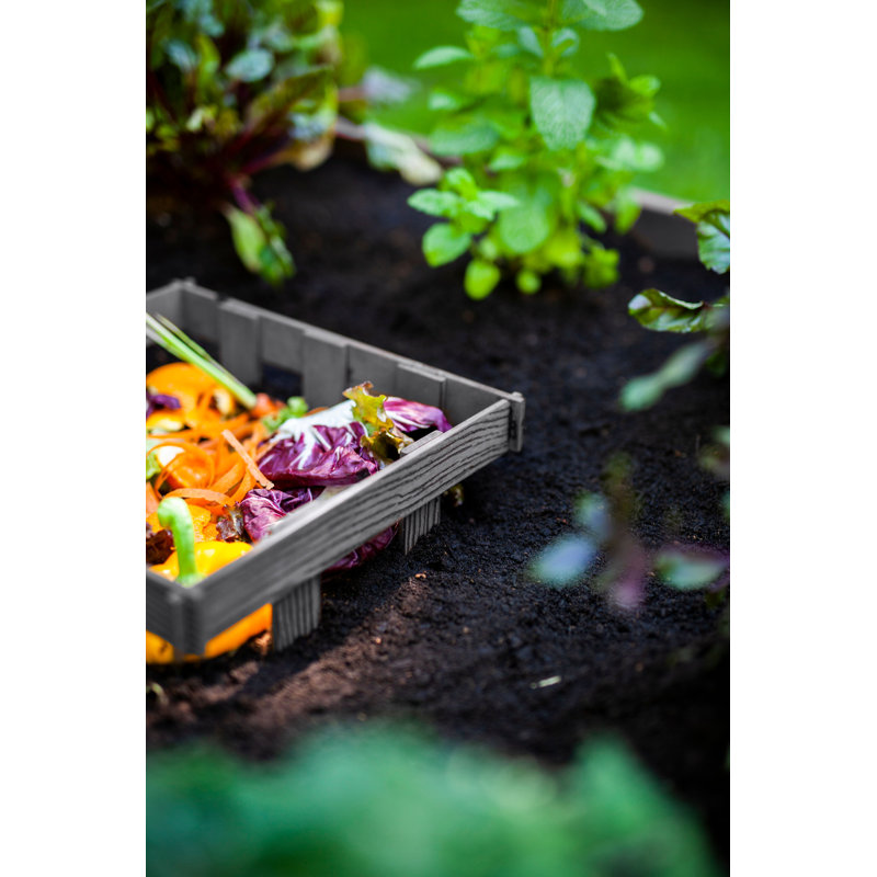 Slate Grey 4x4x22 Keyhole Composting Raised Garden Bed