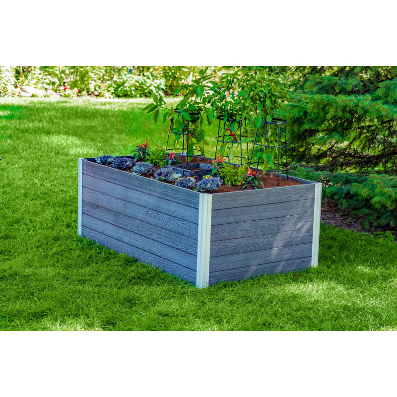 Slate Grey 4x4x22 Keyhole Composting Raised Garden Bed