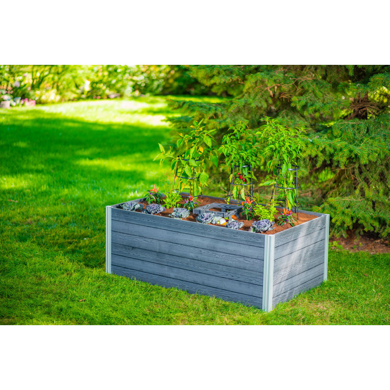 Slate Grey 4x4x22 Keyhole Composting Raised Garden Bed