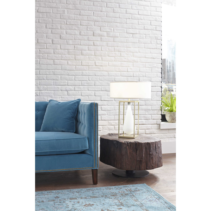 Ethereal Glow Gold & White Frosted Glass 29" Table Lamp