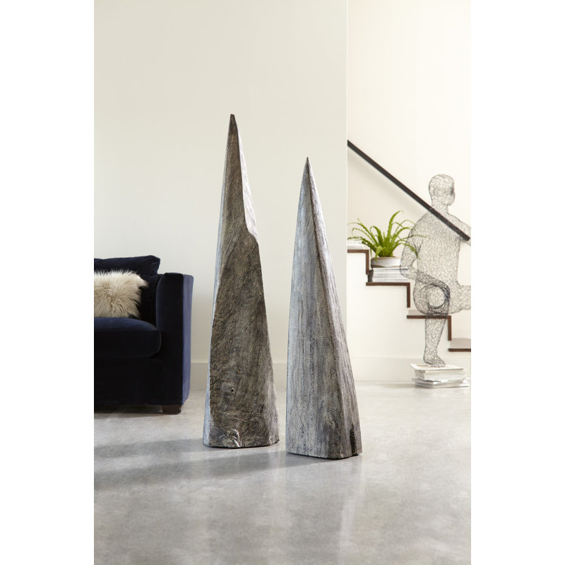 Large Gray Wood Shark Tooth Sculpture