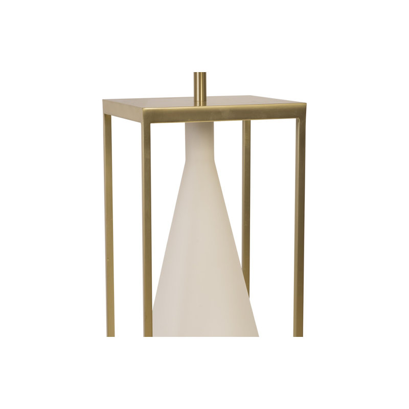 Ethereal Glow Gold & White Frosted Glass 29" Table Lamp