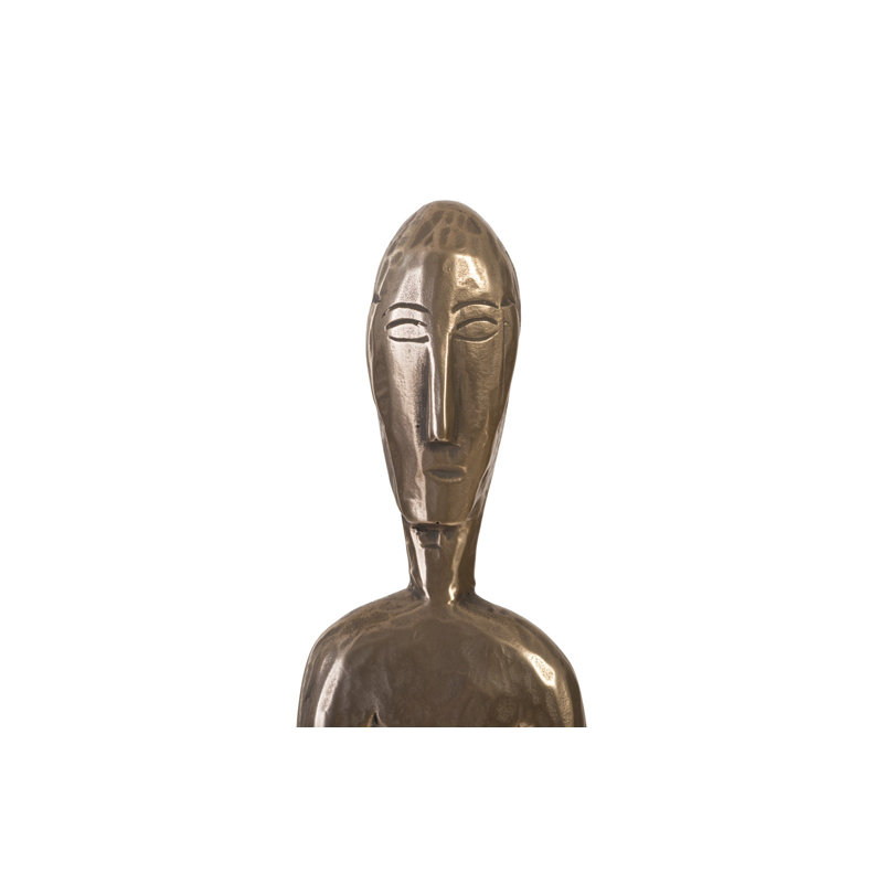 Modern Polished Bronze Bulol Sculpture, 48.5" Tall