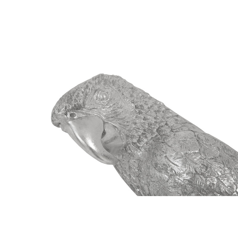 Silver Resin Parrot Wall Art Sculpture
