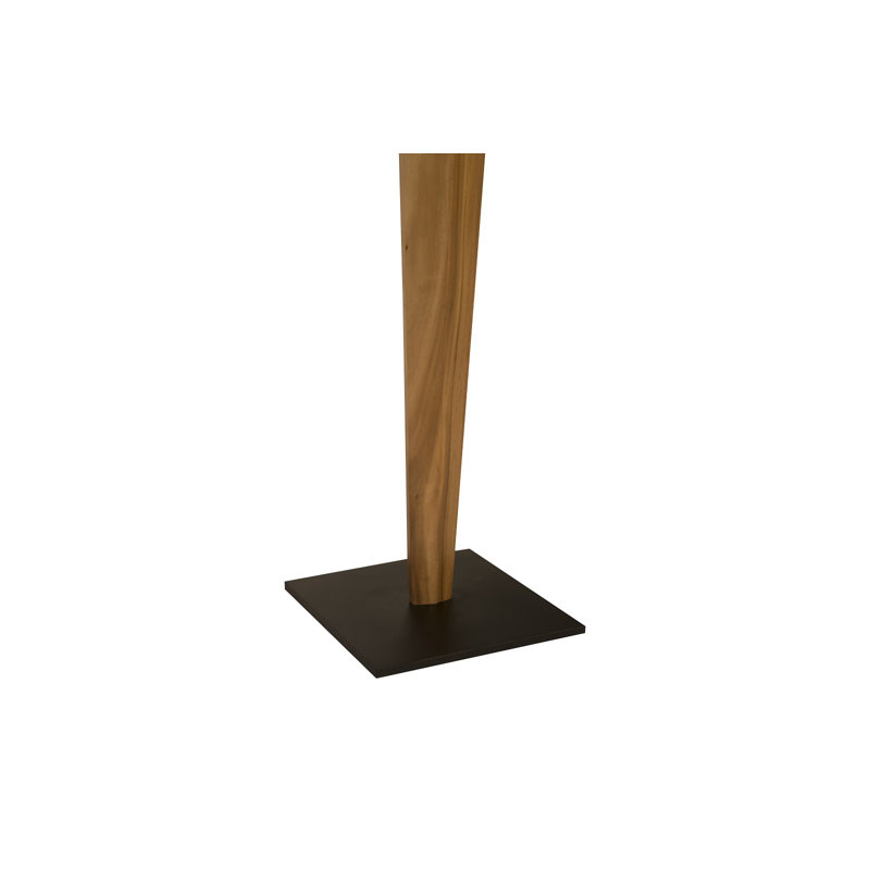 Tall Natural and Black Wood Sculpture on Metal Base