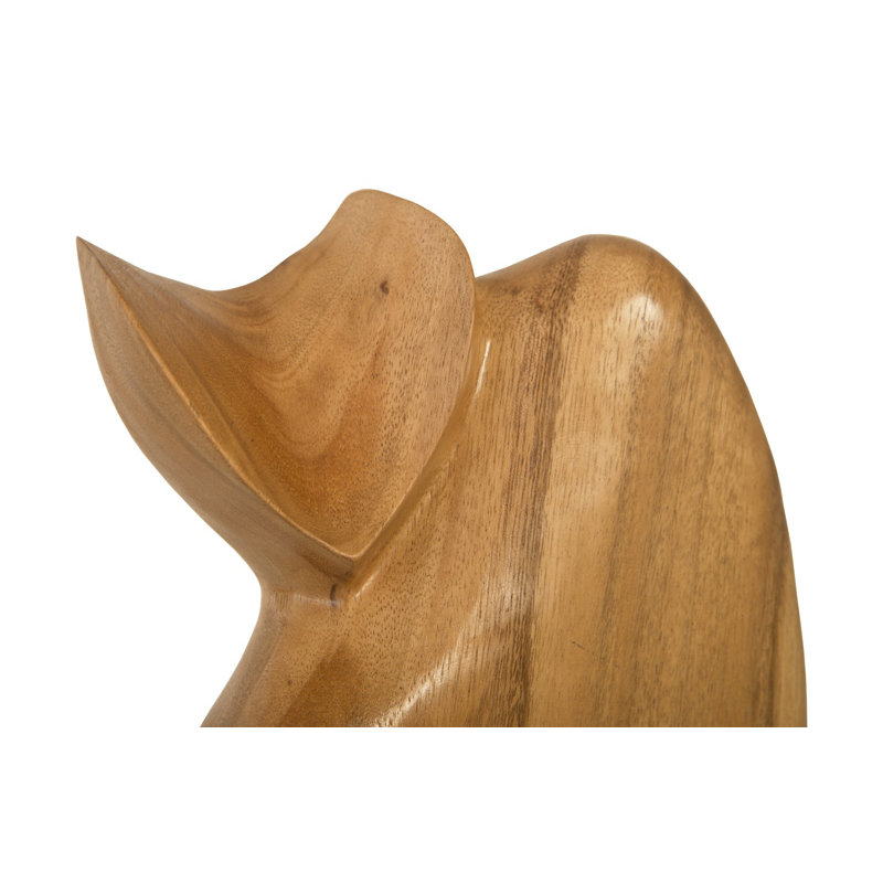 Contemporary Natural Wood Cat Sculpture 9"x3"x12"