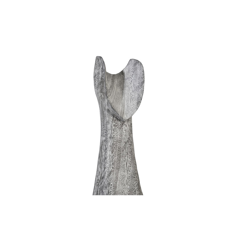 Gray Wood Contemporary Cat Statue, 30" Tall