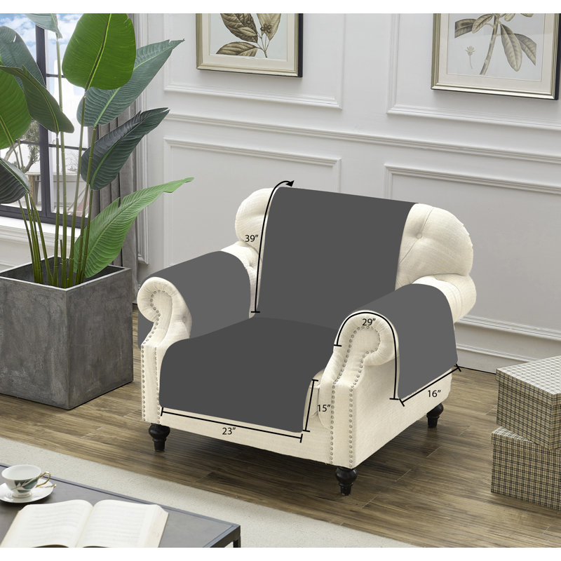 Atlantis Jade Reversible Polyester Armchair Slipcover