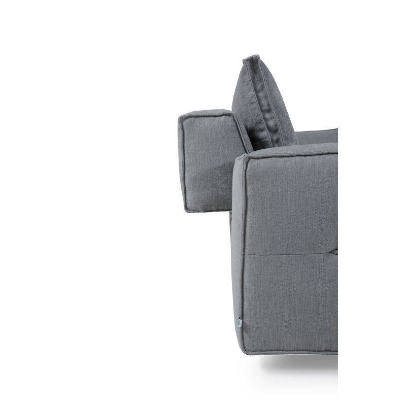 Light Gray Luxe Leather 3-Piece Power Reclining Sectional with Pillow Back