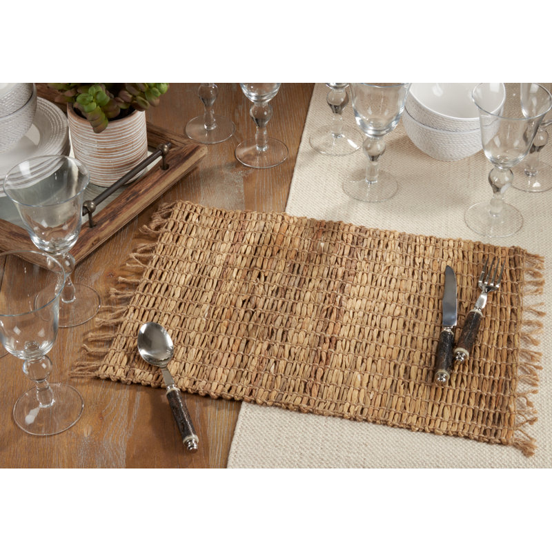 Natural Water Hyacinth Rectangular Placemats Set of 4