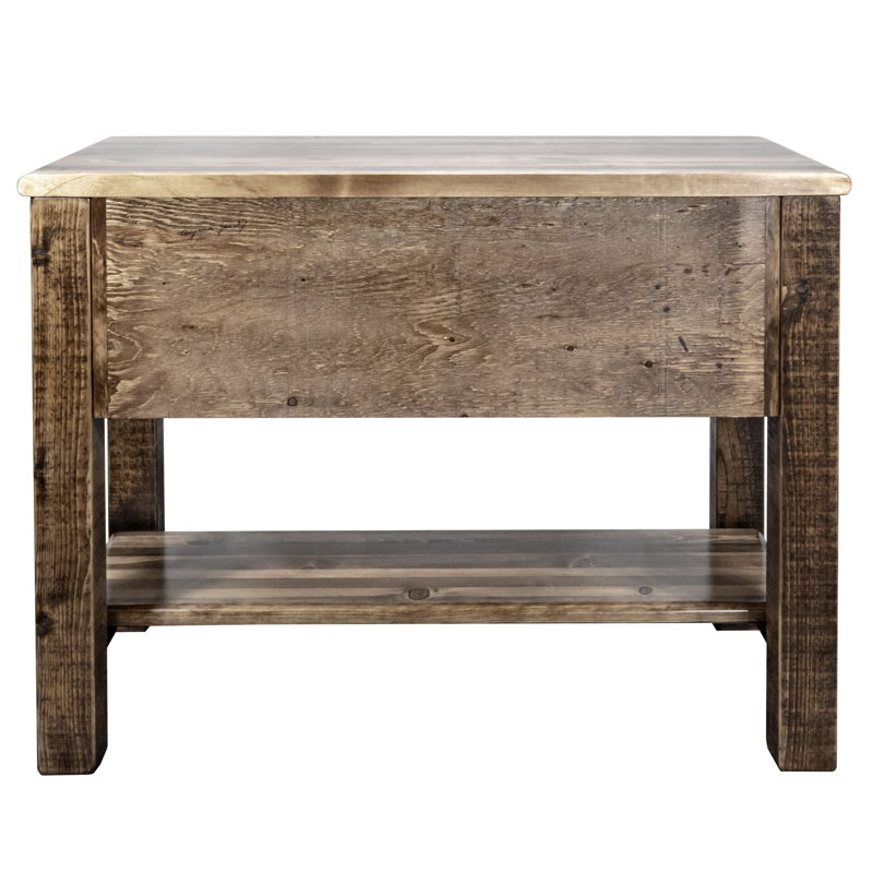Homestead Pine Console Table with Storage, Medium Brown